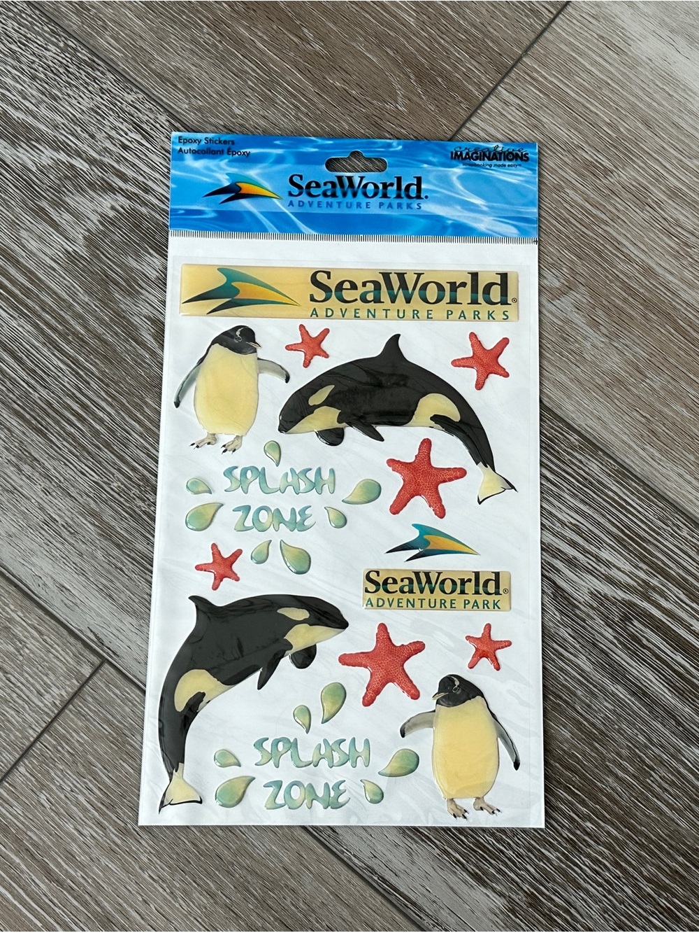 NWT Sea World Adventure Parks Epoxy Stickers  Whales Penguins Starfish etc